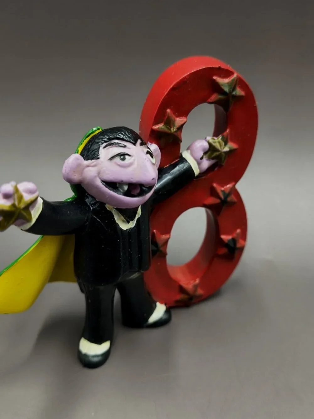 Sesame Street Vampire Count Number Eight 8 Cake Topper Pvc Figure Applause 3